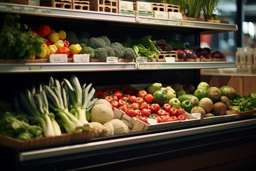 農(nóng)產(chǎn)品新鮮蔬菜貨架攝影圖 展示新鮮蔬菜批發(fā)的活力與品質(zhì)